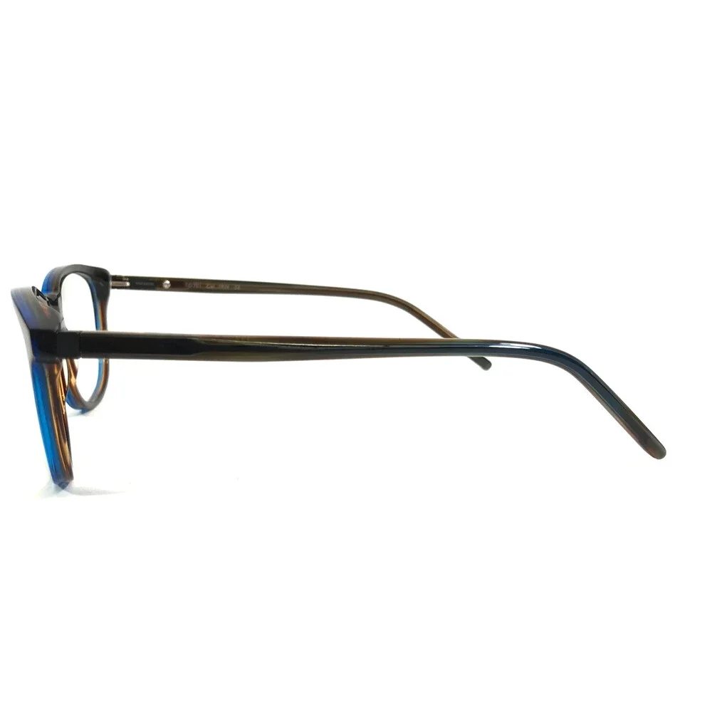 Tom Davies Eyeglasses Frame TD701 Col. 1924 Brown Blue Square Full Rim 50-19-140